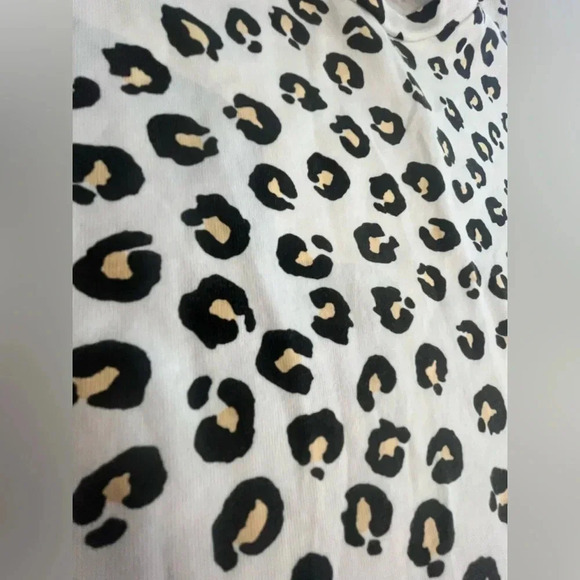 Never Fully Dressed Leopard Print T-shirt, White, Size M - Picture 6 of 8